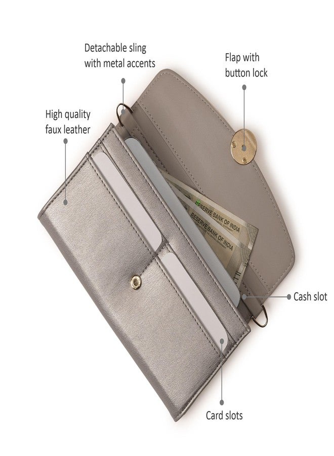 Fastrack Women's Linklet Clutch | Detachable Chain, Card & Cash Slots, Magnetic Flap | Modern Evening Bag | 6 Months Warranty - Image 3